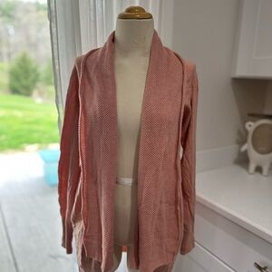 Women's Pink Open-Front Sweater